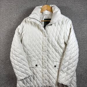 White Eddie Bauer puffer jacket